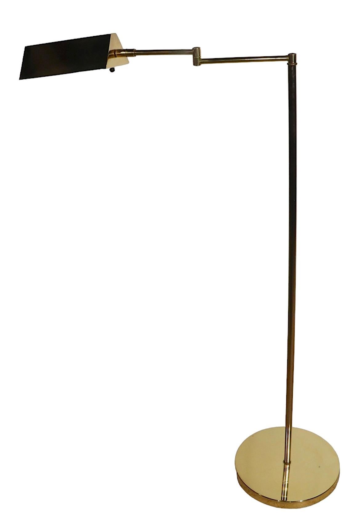 Vintage Brass Pharmacy Style Flex Arm Floor Lamp 3