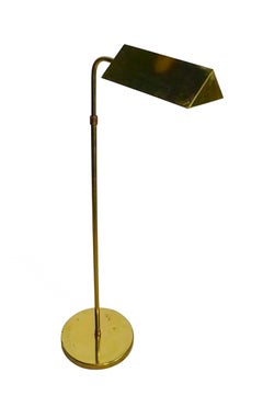 Lámpara de pie estilo farmacia vintage de latón c. 1970