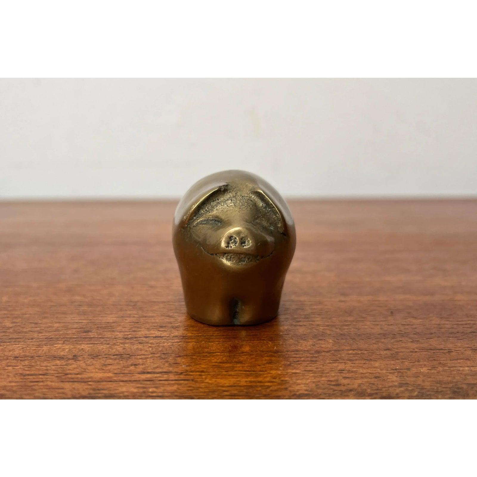 Figurina di maiale in ottone vintage di Gallo, anni '70 in vendita 5