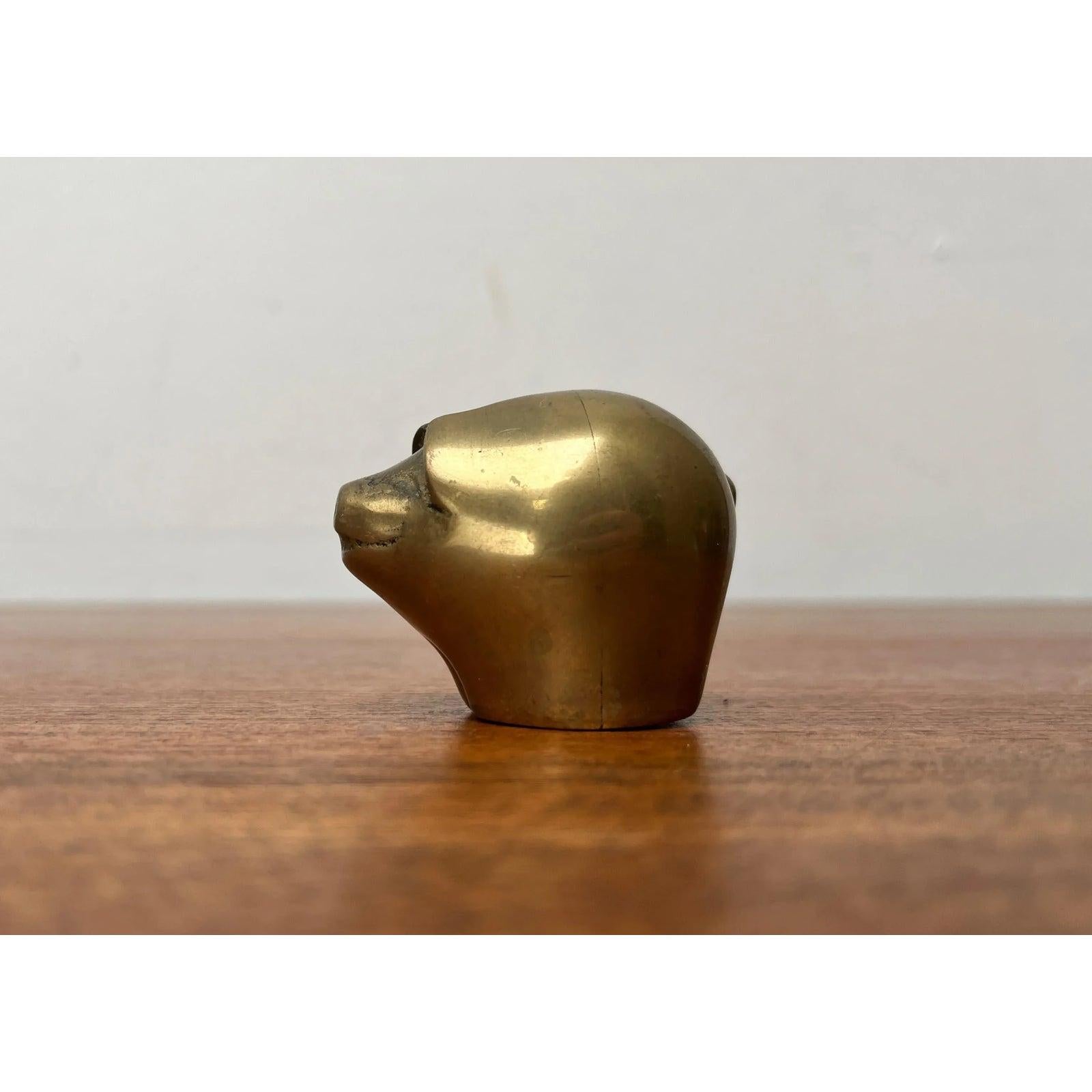 Figurina di maiale in ottone vintage di Gallo, anni '70 in vendita 7