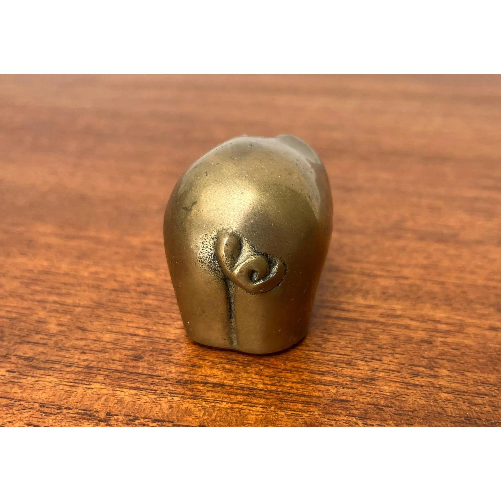 Figurina di maiale in ottone vintage di Gallo, anni '70 In condizioni ottime in vendita a Hamburg, DE