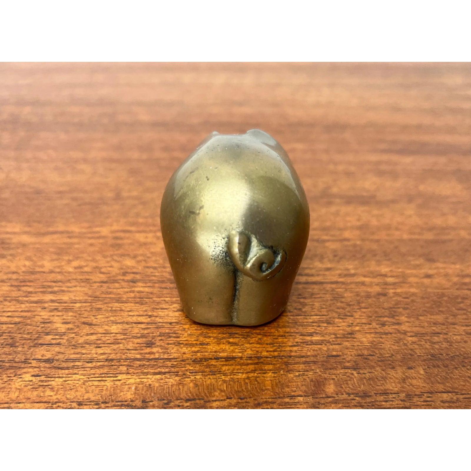 Metallo Figurina di maiale in ottone vintage di Gallo, anni '70 in vendita