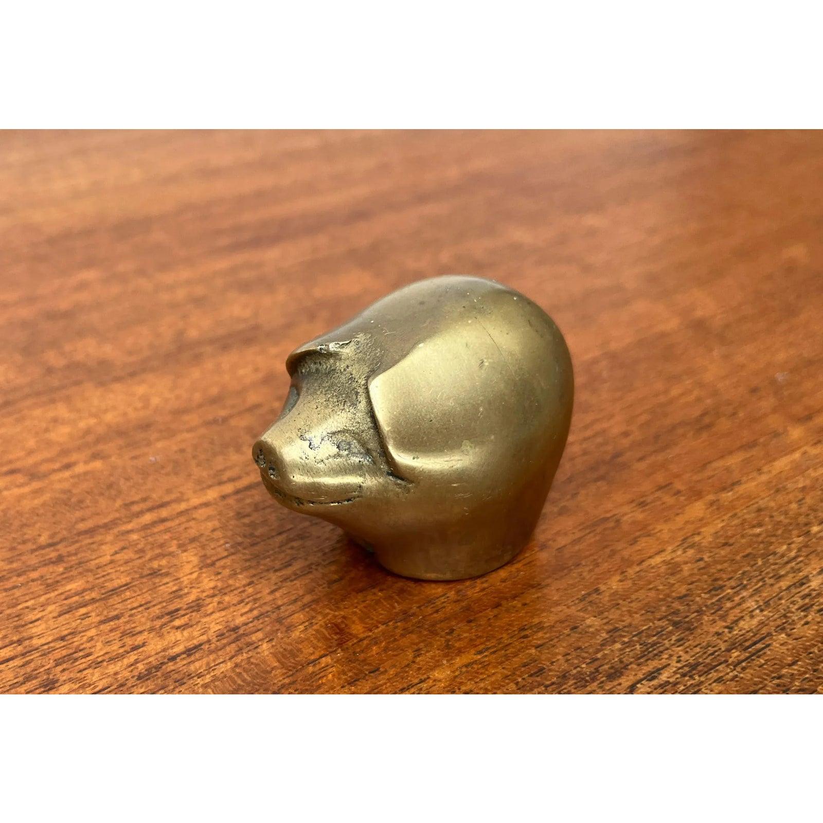 Figurina di maiale in ottone vintage di Gallo, anni '70 in vendita 2