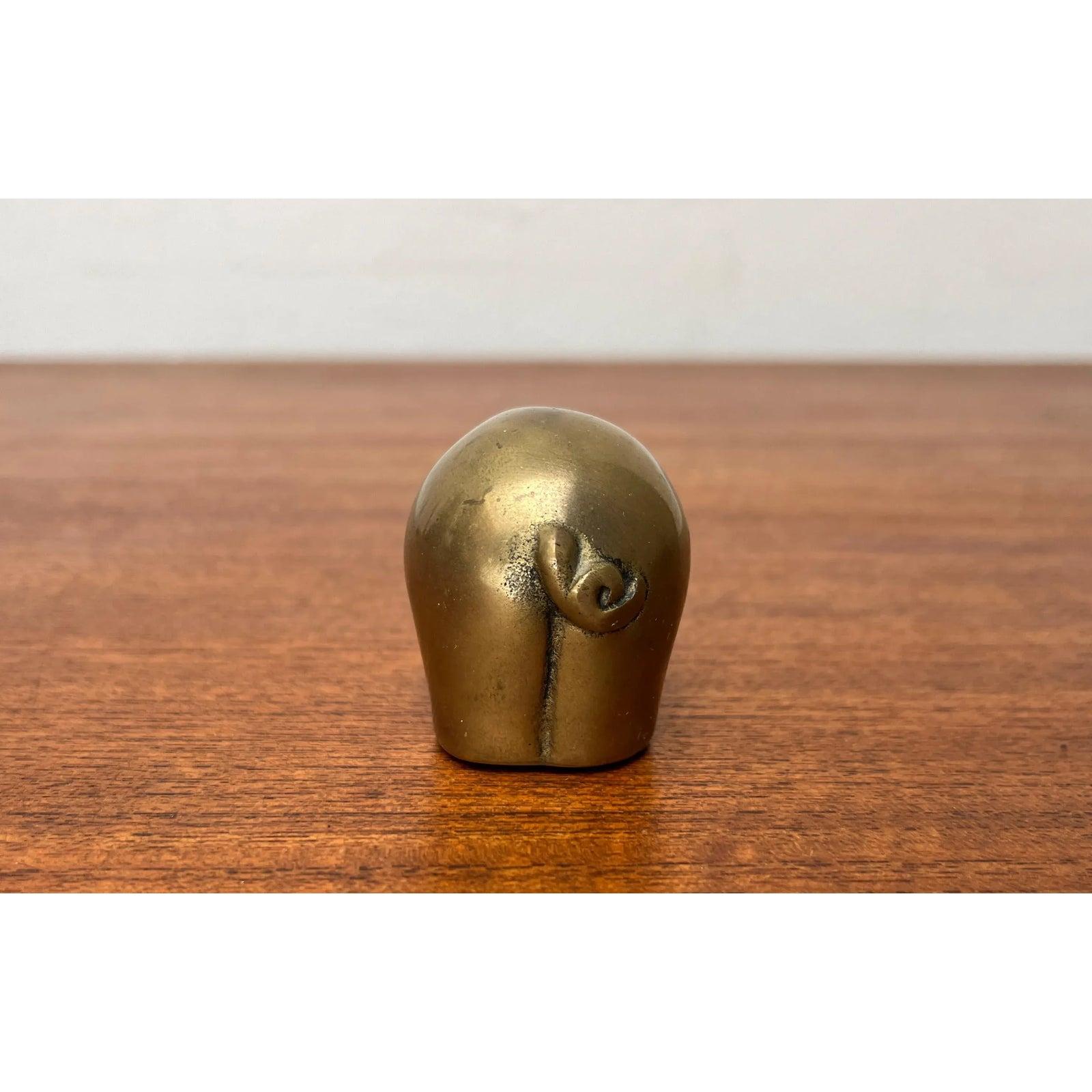 Figurina di maiale in ottone vintage di Gallo, anni '70 in vendita 4