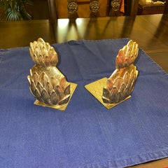 Vintage Brass Pineapple Bookends, a Pair