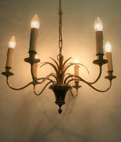 Vintage Brass Pineapple Chandelier, 1960s