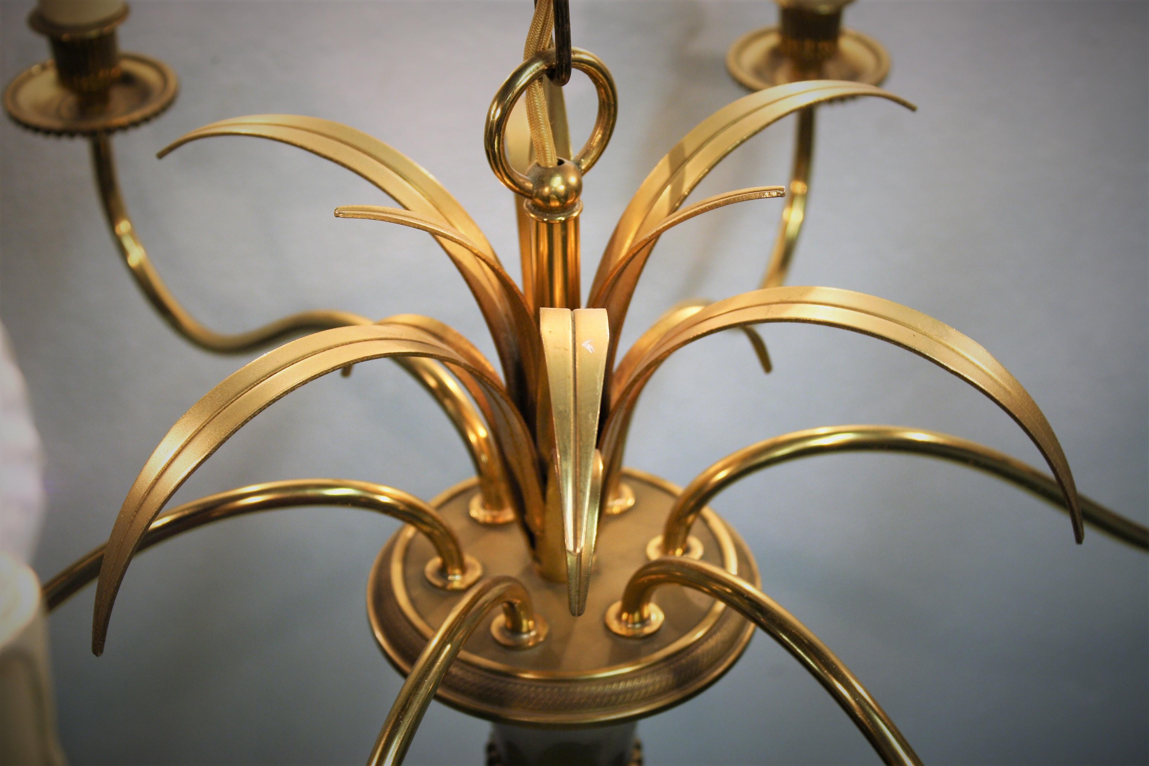 Hollywood Regency Vintage Brass Pineapple Chandelier, 1960s