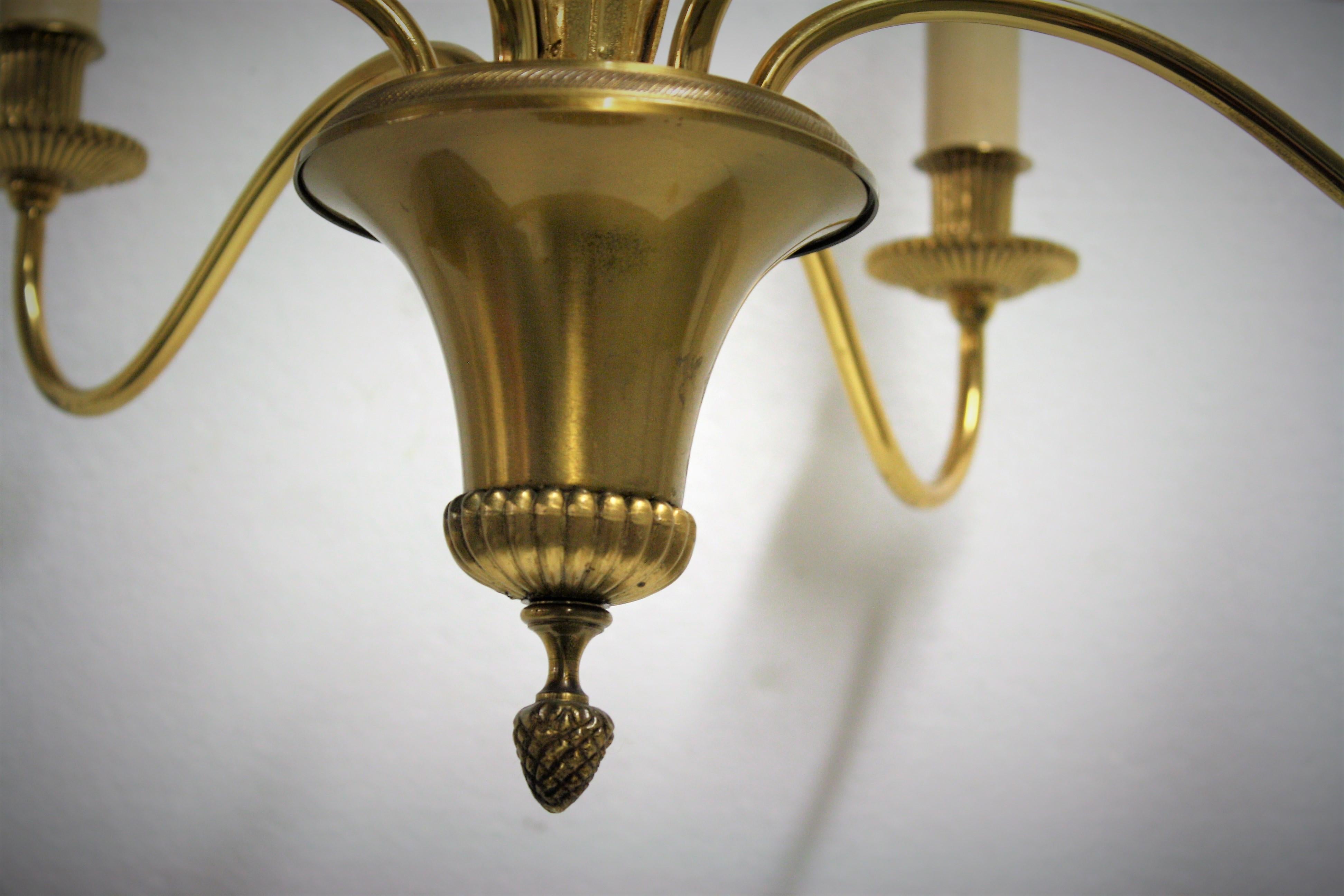 Vintage Brass Pineapple Chandelier, 1960s 1