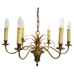 Vintage Brass Pineapple Chandelier, 1960s