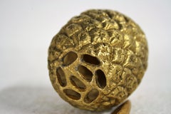 Vintage Brass Pineapple Cocktail Pick or Appetizer Fork Set, 1960s