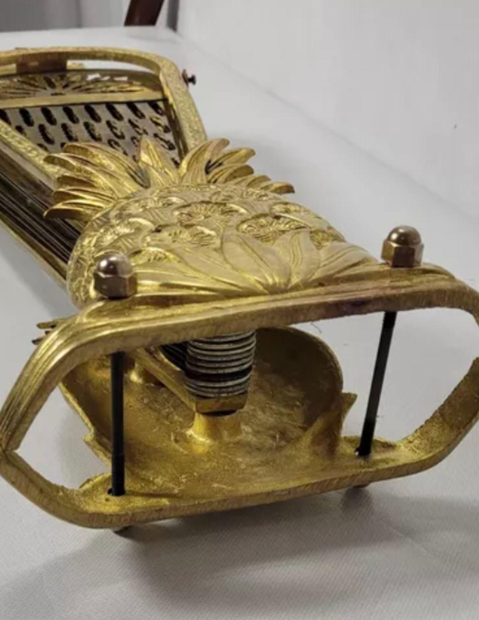 20th Century Vintage Brass Pineapple Folding Fan Fireplace Screen