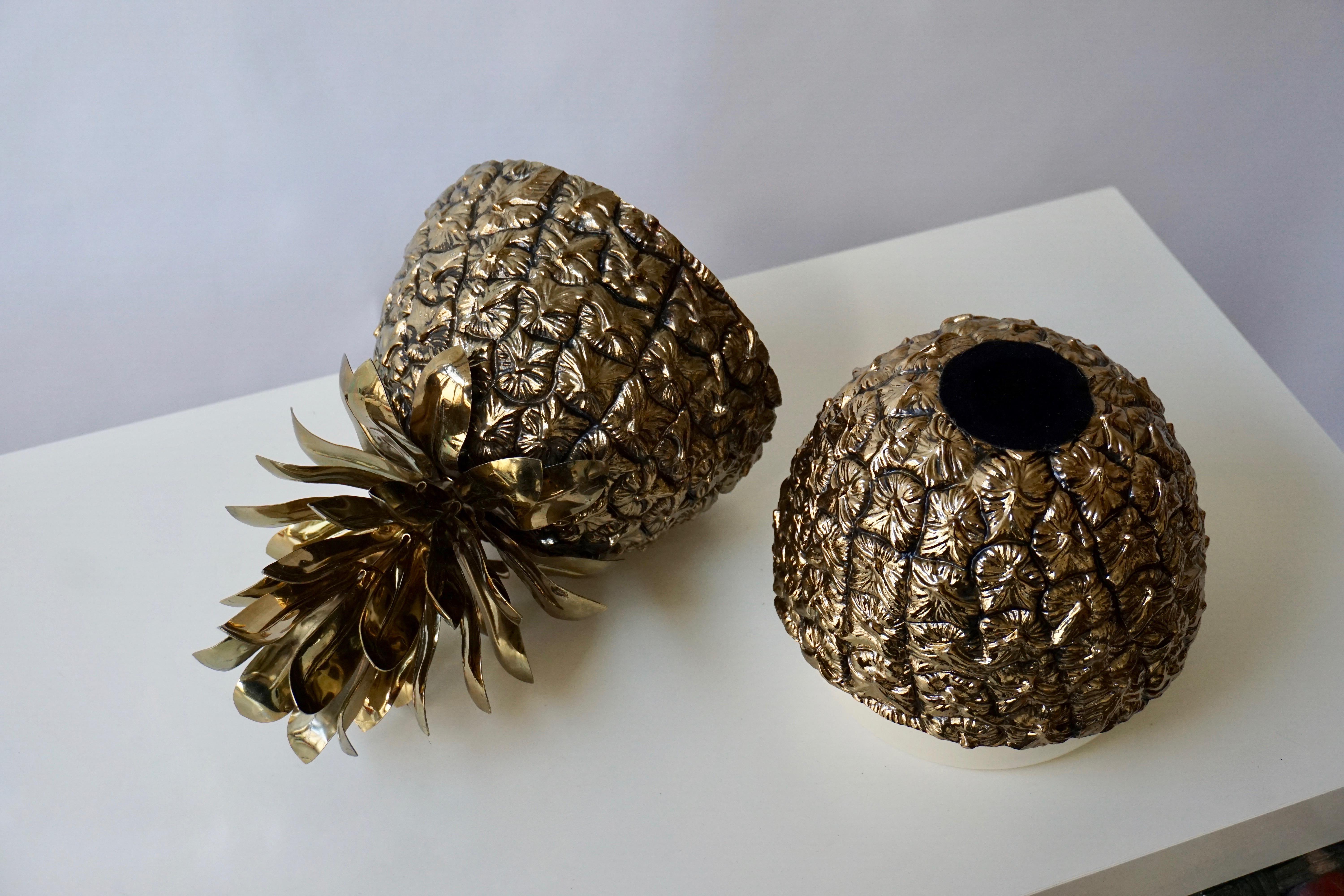 20th Century Vintage Brass Pineapple Ice Bucket