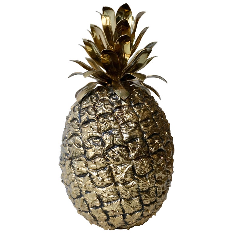 Vintage Brass Pineapple Ice Bucket at 1stDibs