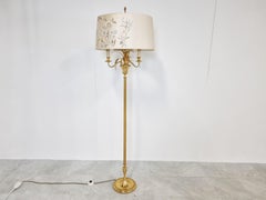 Vintage Brass Pineapple Leaf Floorlamp, 1970s