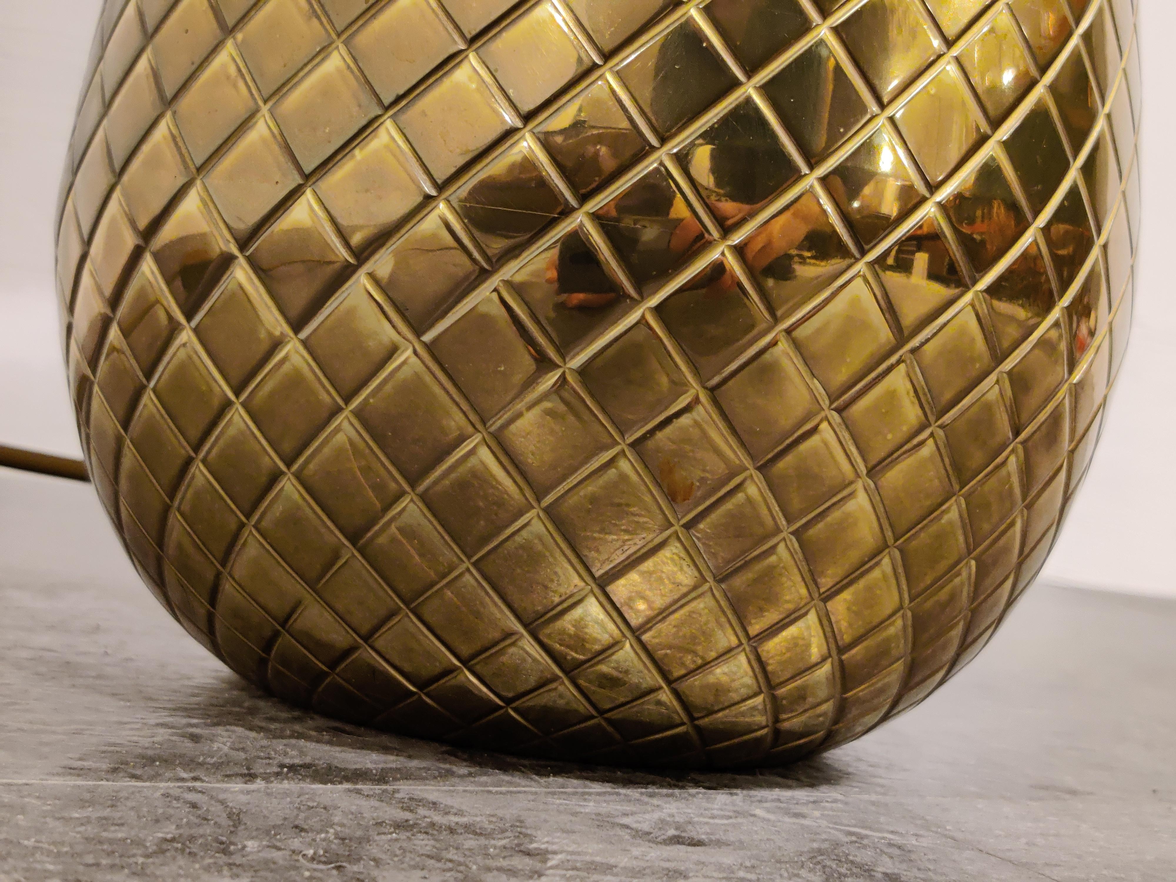 Vintage Brass Pineapple Table Lamp, 1970s In Good Condition In Leuven, Vlaams Gewest