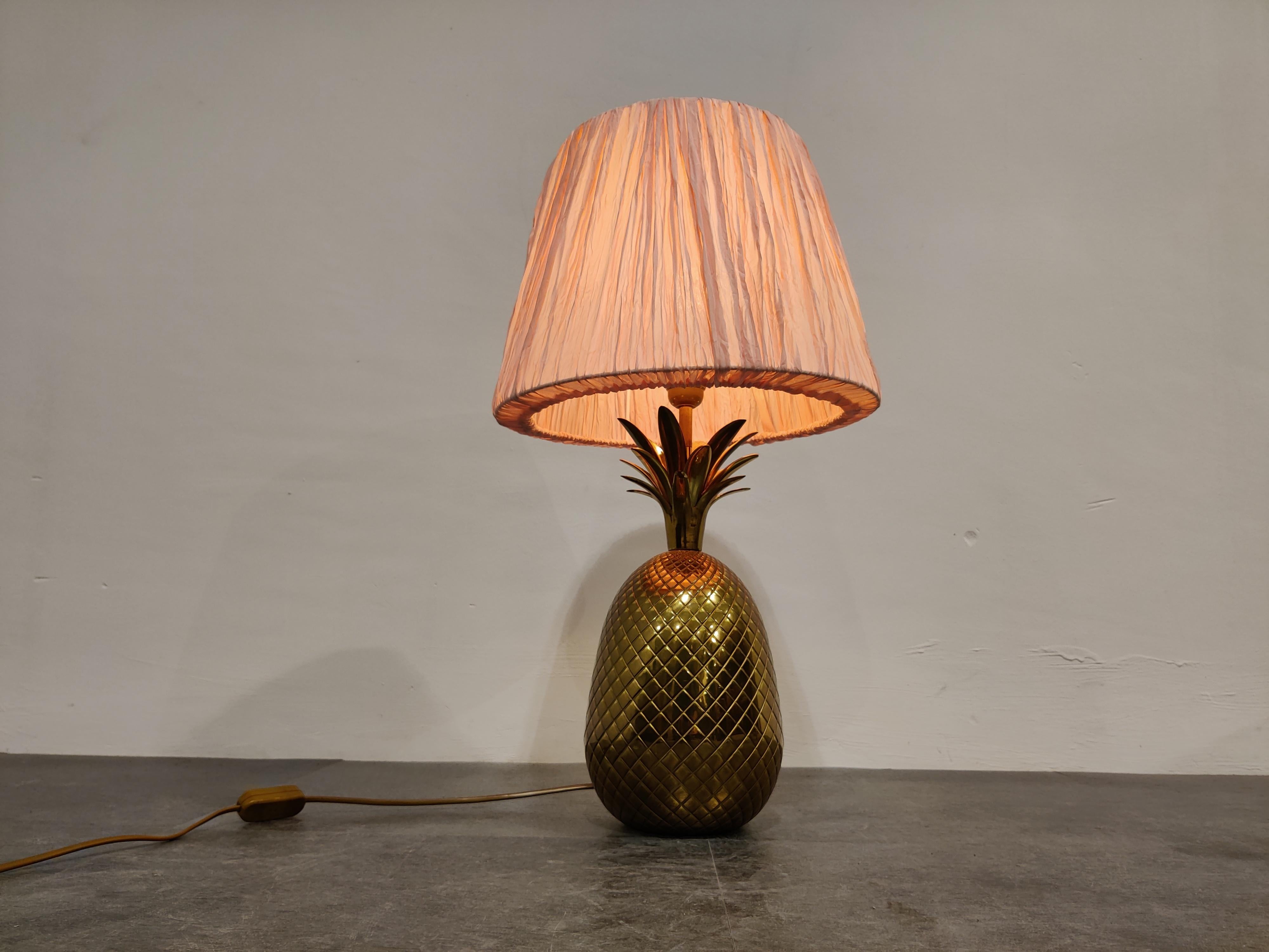 Late 20th Century Vintage Brass Pineapple Table Lamp, 1970s