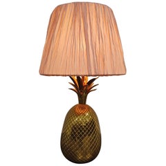 Vintage Brass Pineapple Table Lamp, 1970s