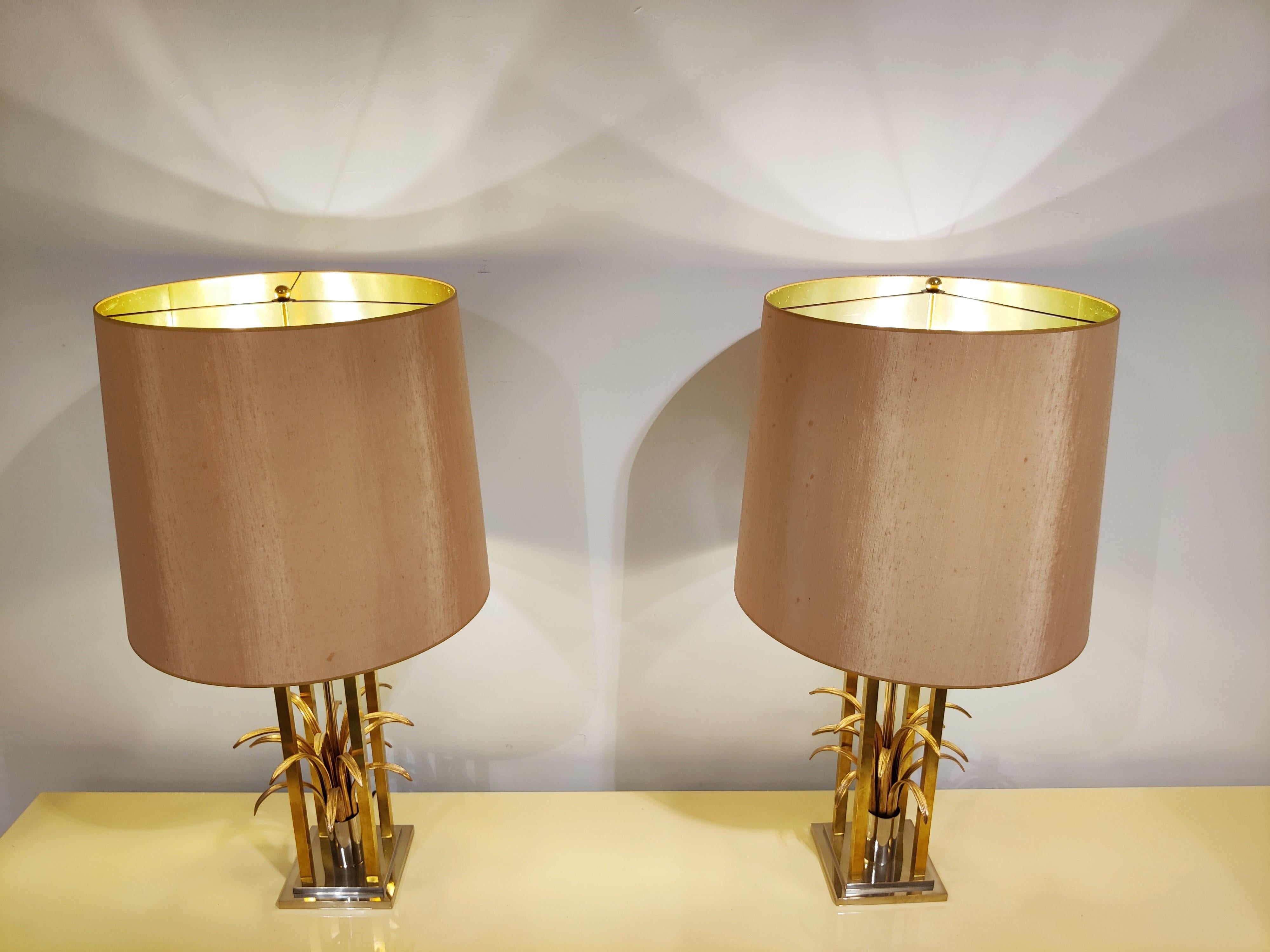 French Vintage Brass Pineapple Table Lamps, 1970s