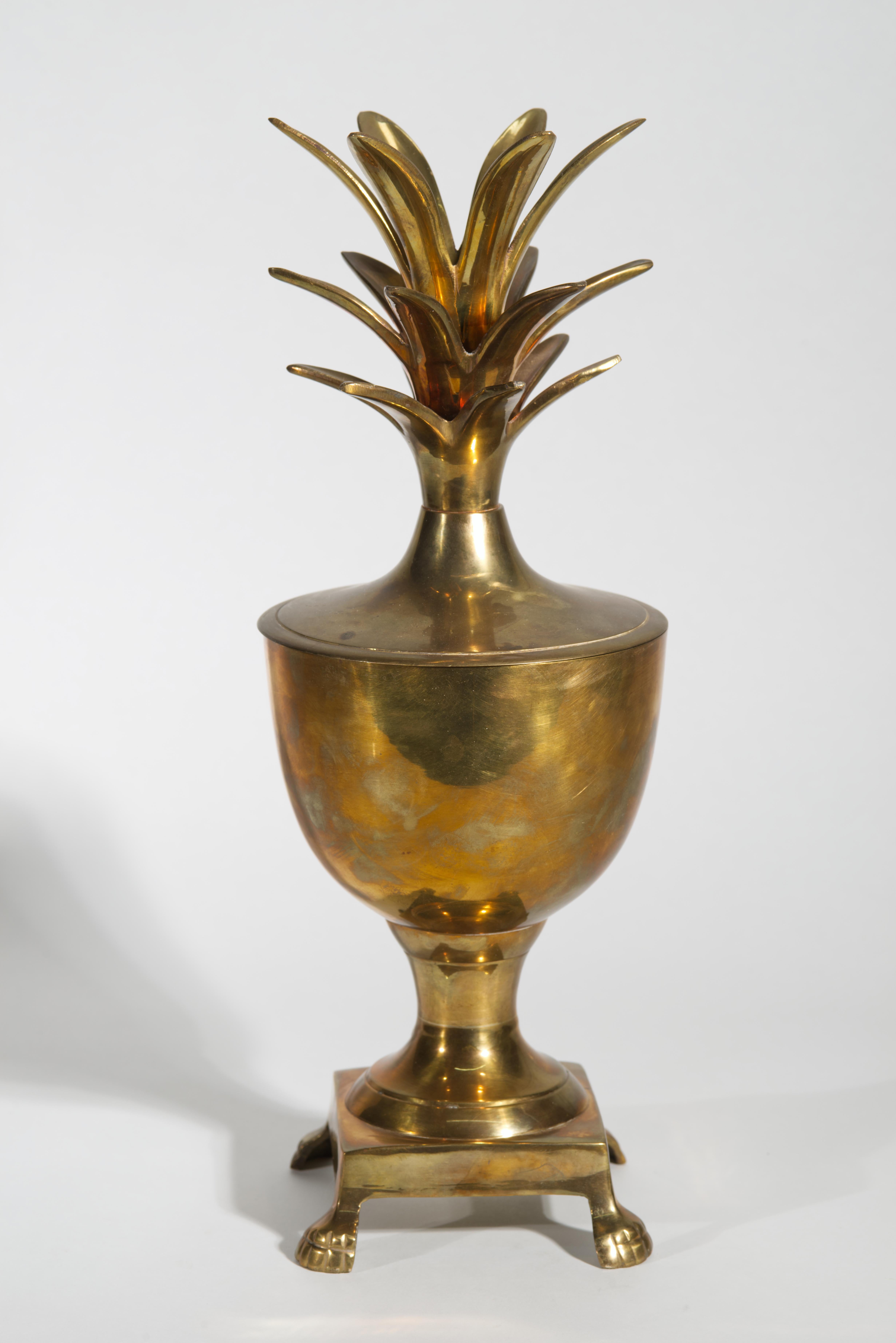 Laiton Urne ananas vintage avec couvercle en vente