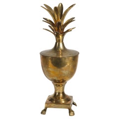 Vintage Brass Pineapple Urn with Lid