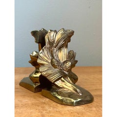 Vintage Brass Pinecone Bookends