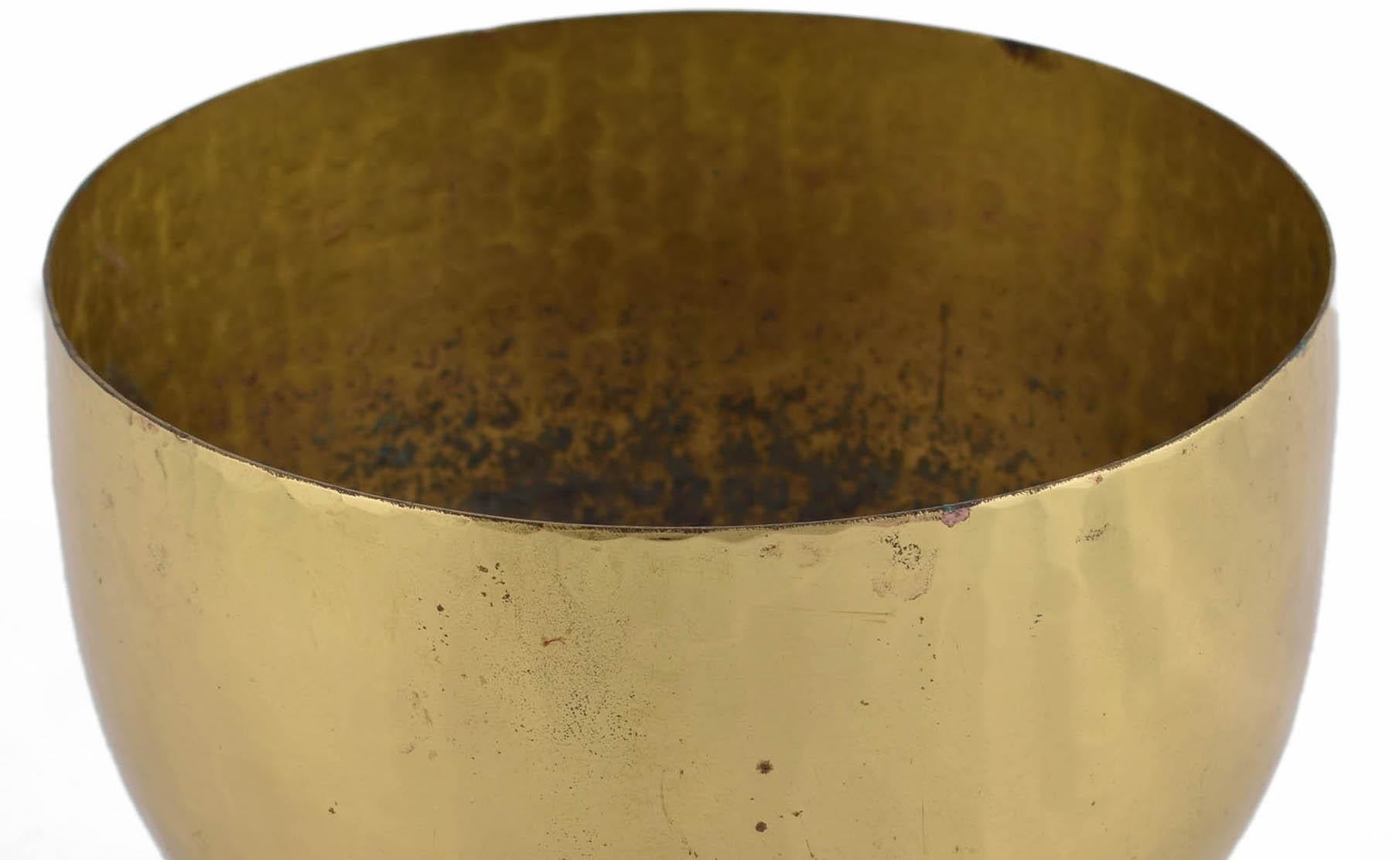 Mid-20th Century Vintage Brass Plant Pot by Eugen Zint, Germany, 1950s For Sale