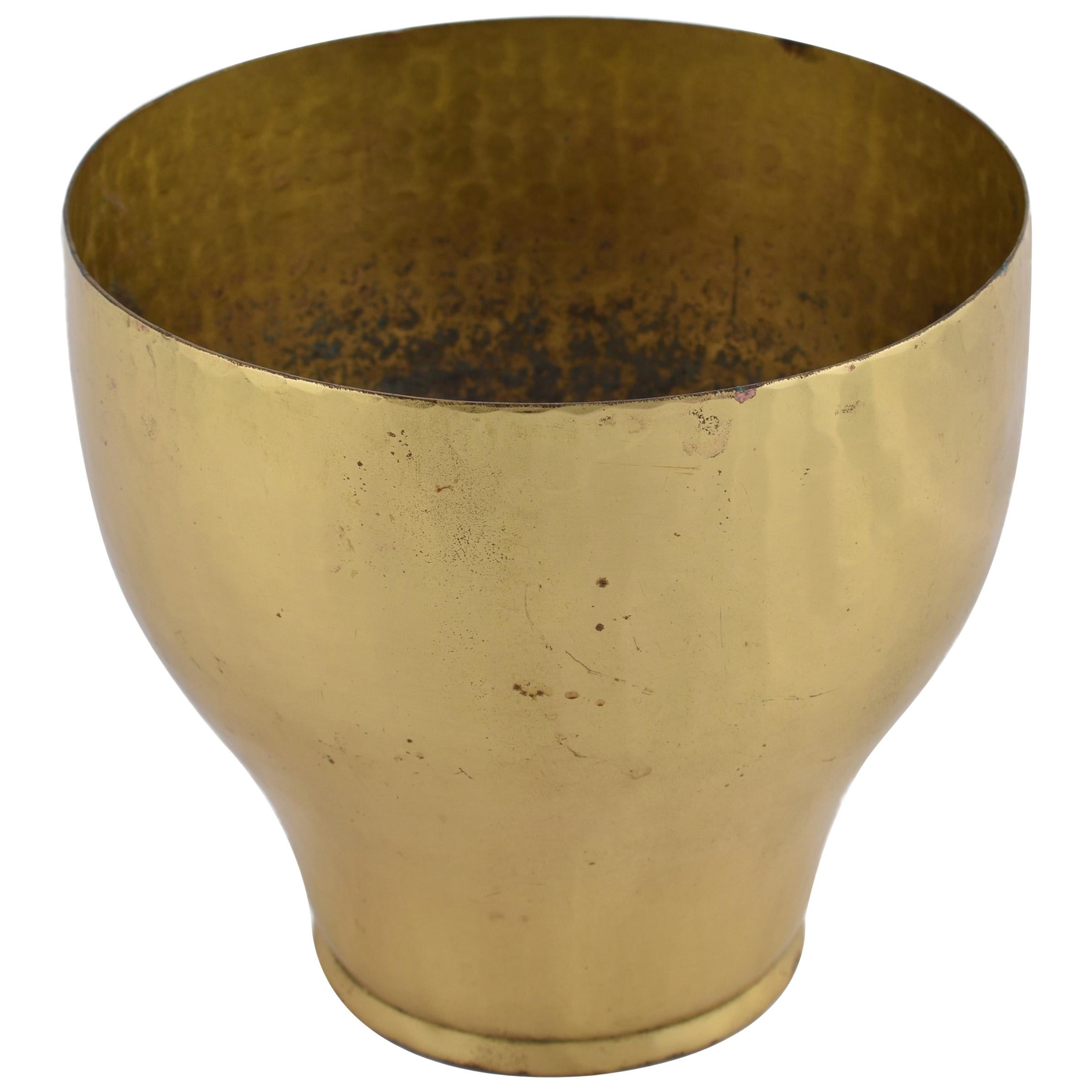 Vaso per piante in ottone vintage di Eugen Zint, Germania, anni '50