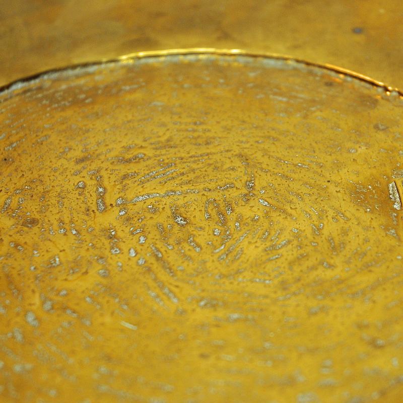 Scandinavian Modern Vintage Brass Plate or Dish with Square Holes from the 1970s