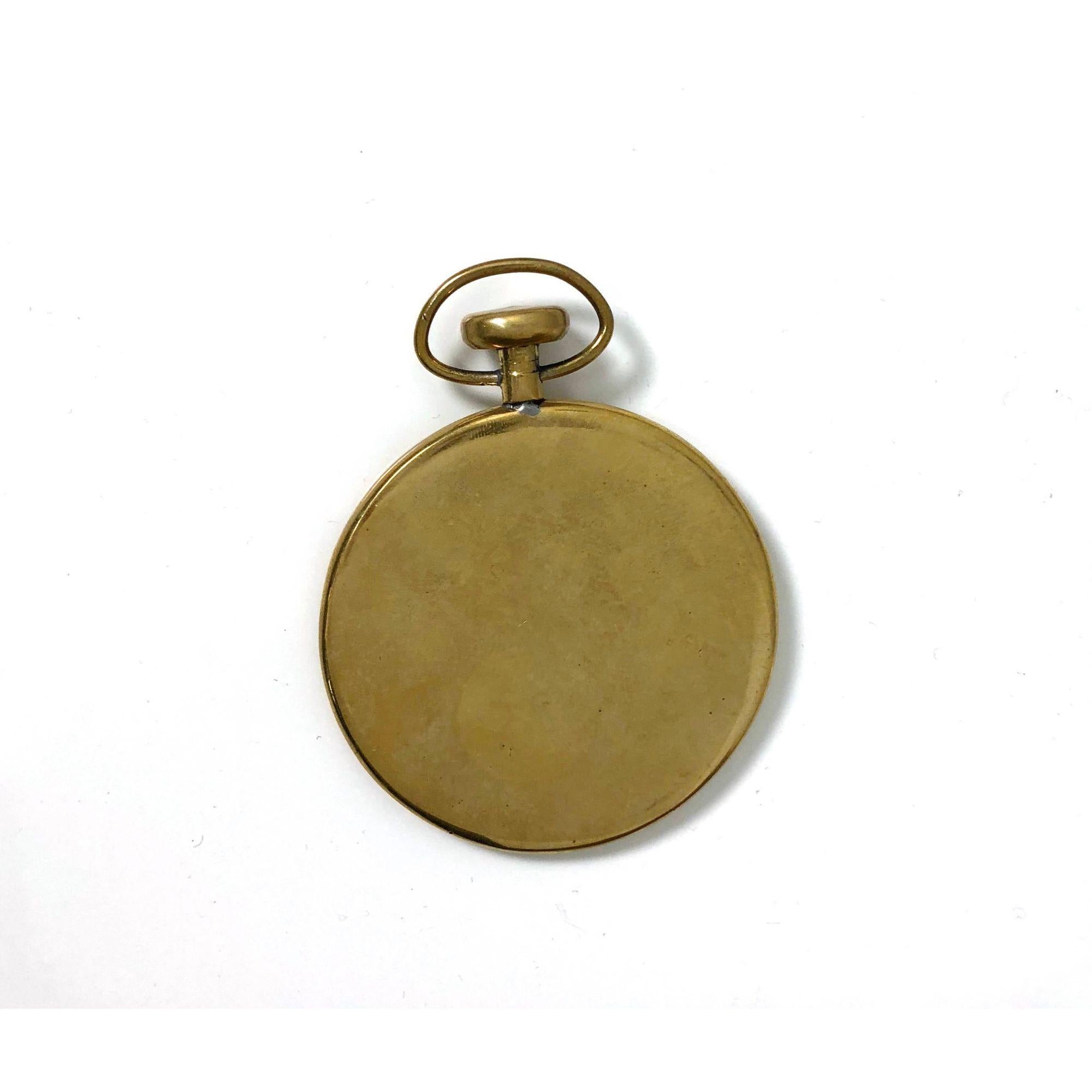 20th Century Vintage Brass Pocket Watch / Paperweight Attributed to Carl Aubock, 1950's For Sale