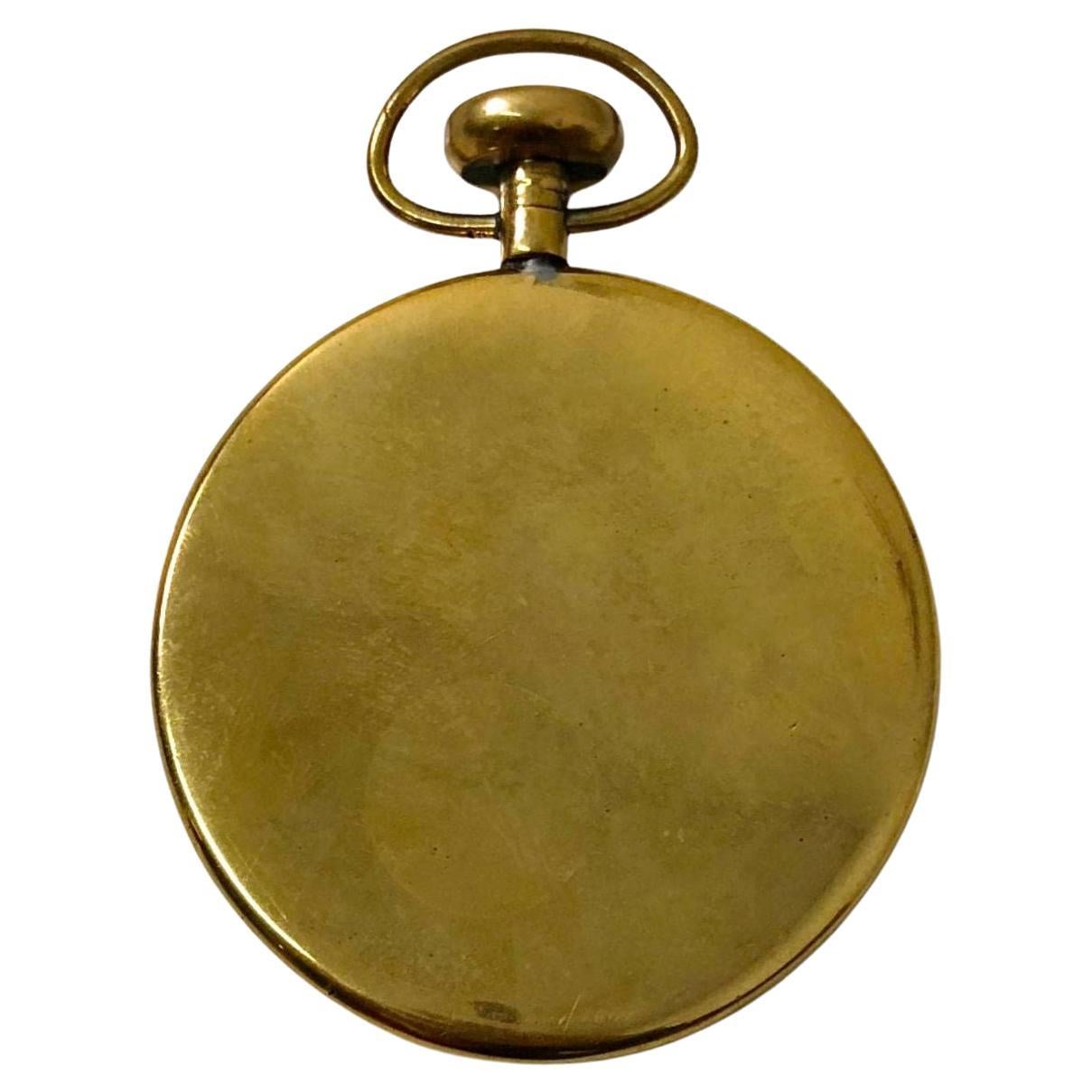 Vintage Brass Pocket Watch / Paperweight Attributed to Carl Aubock, 1950's For Sale