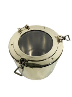 Vintage Brass "Porthole" Ice Bucket Marked "Nauticalia / Made in England"