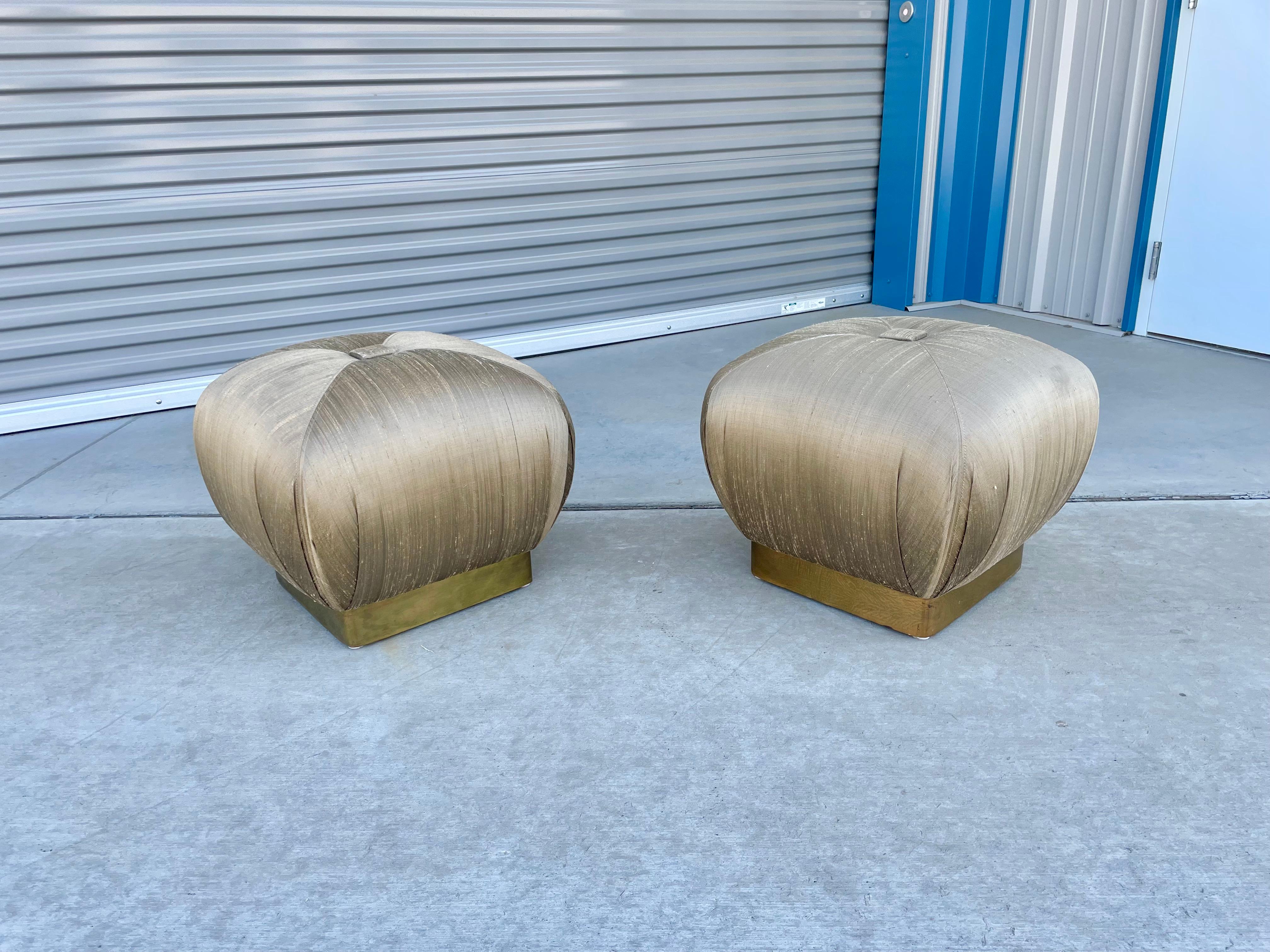 Vintage Brass Poufs by Marge Carson 1