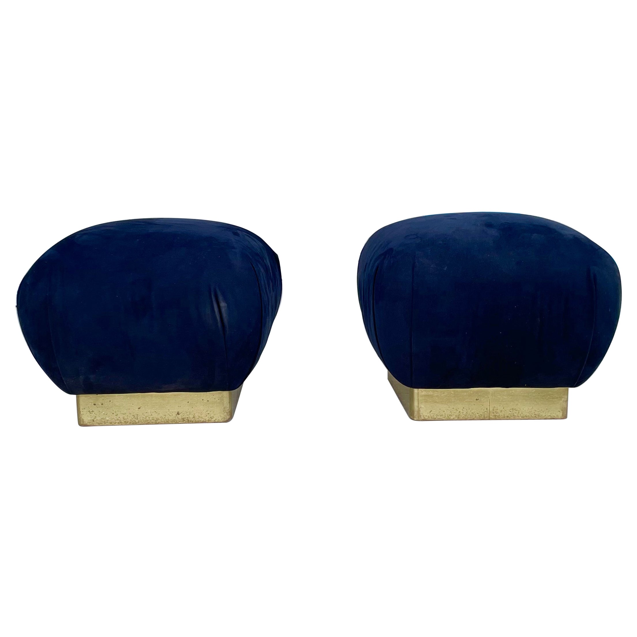 Vintage Brass Poufs by Marge Carson