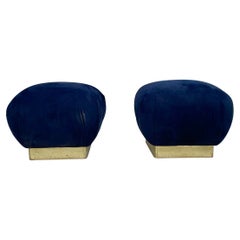 Vintage Brass Poufs by Marge Carson
