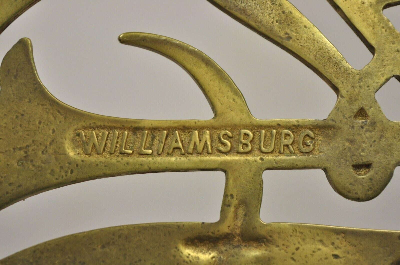 Vintage Brass Queen Ann Cypher 1950 Williamsburg Trivet 5