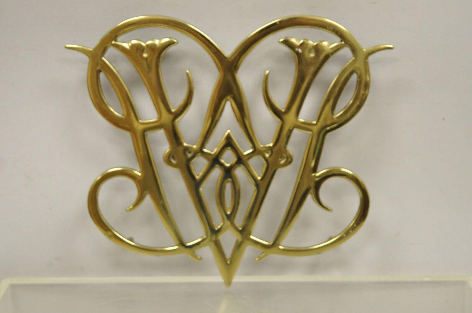 Vintage Brass Queen Ann Cypher 1950 Williamsburg Trivet 3