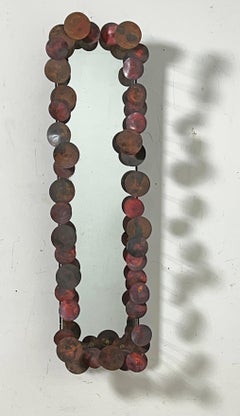 Vintage Brass Raindrops Accent Mirror in the Style of Curtis Jere Ca. 1970s