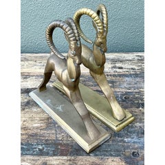 Vintage Brass Ram Bookends - Set of 2