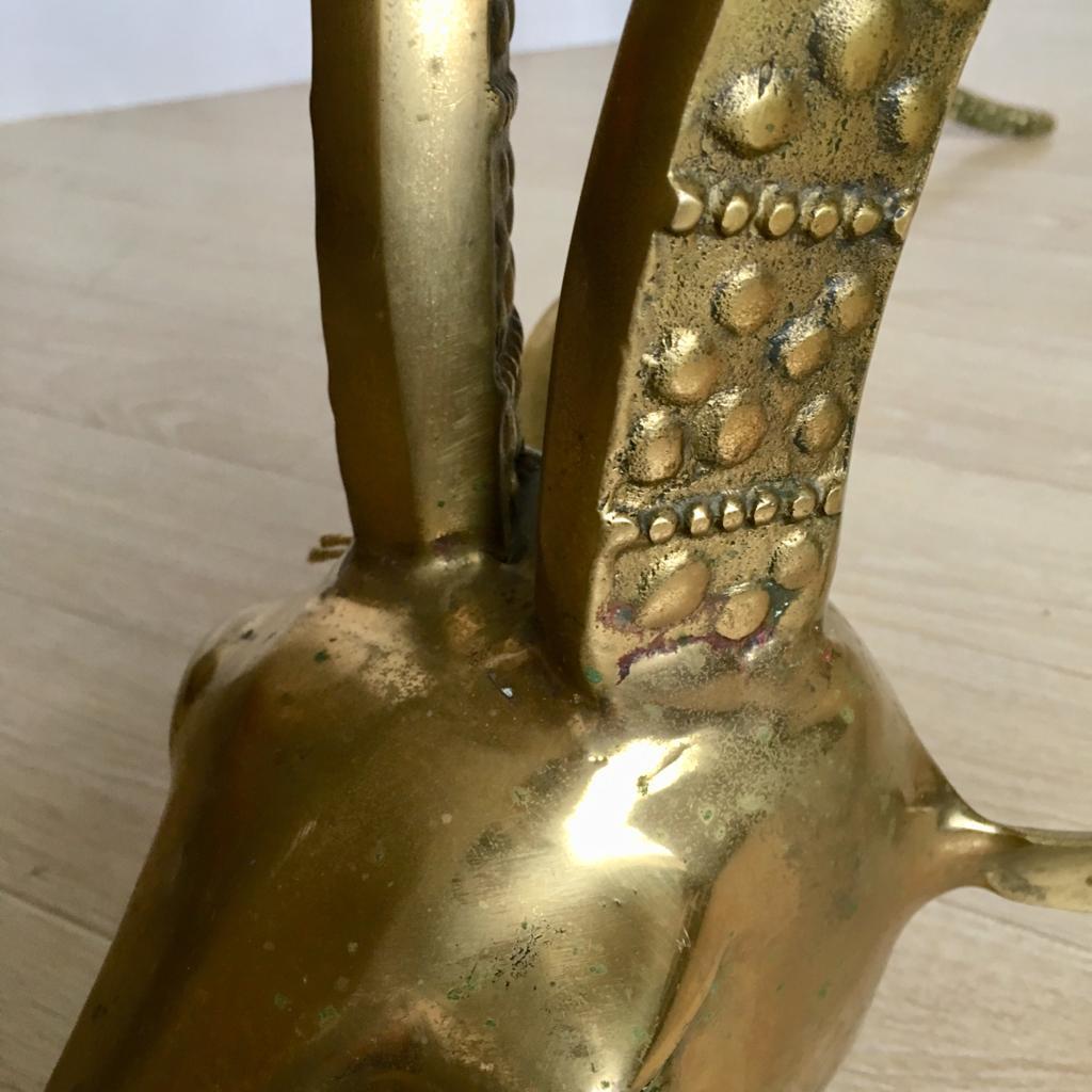 Vintage Brass Ram or Ibex Heads Coffee Table Base in the Alain Chervet Style im Angebot 2