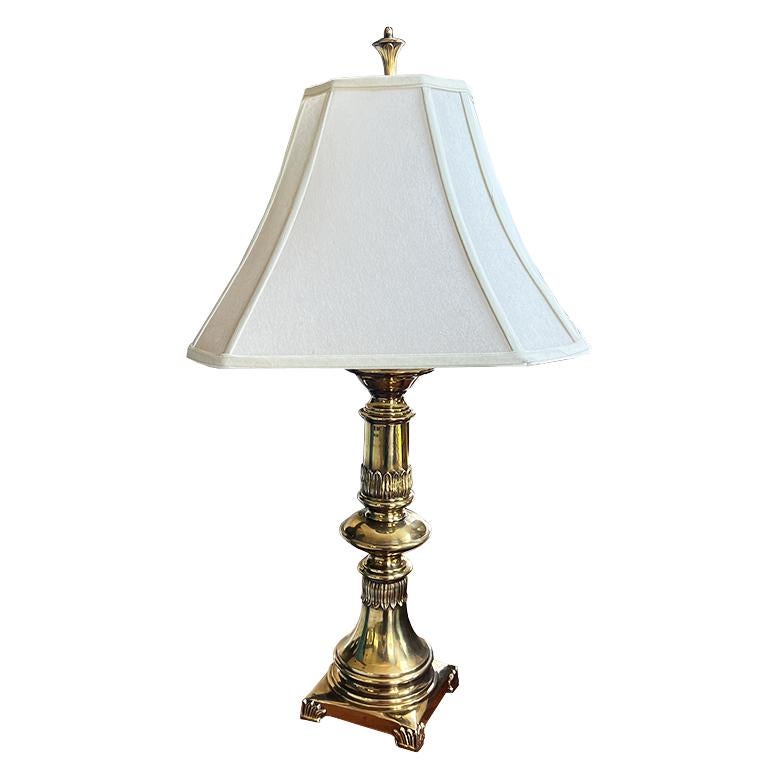 Hollywood Regency Vintage Brass Rembrandt Table Lamp – Elegant Neoclassical Design, Circa 1950s For Sale