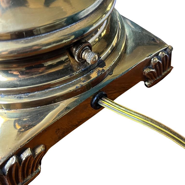 Metal Vintage Brass Rembrandt Table Lamp – Elegant Neoclassical Design, Circa 1950s For Sale