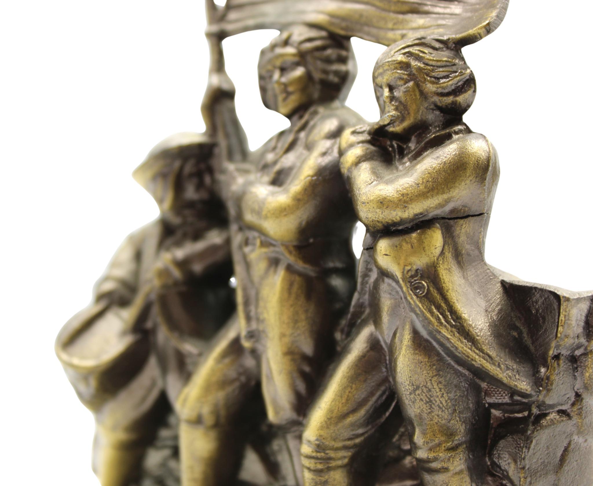 Vintage Brass Revolutionary War Soldiers Bookends by S.C.C., 1974 1