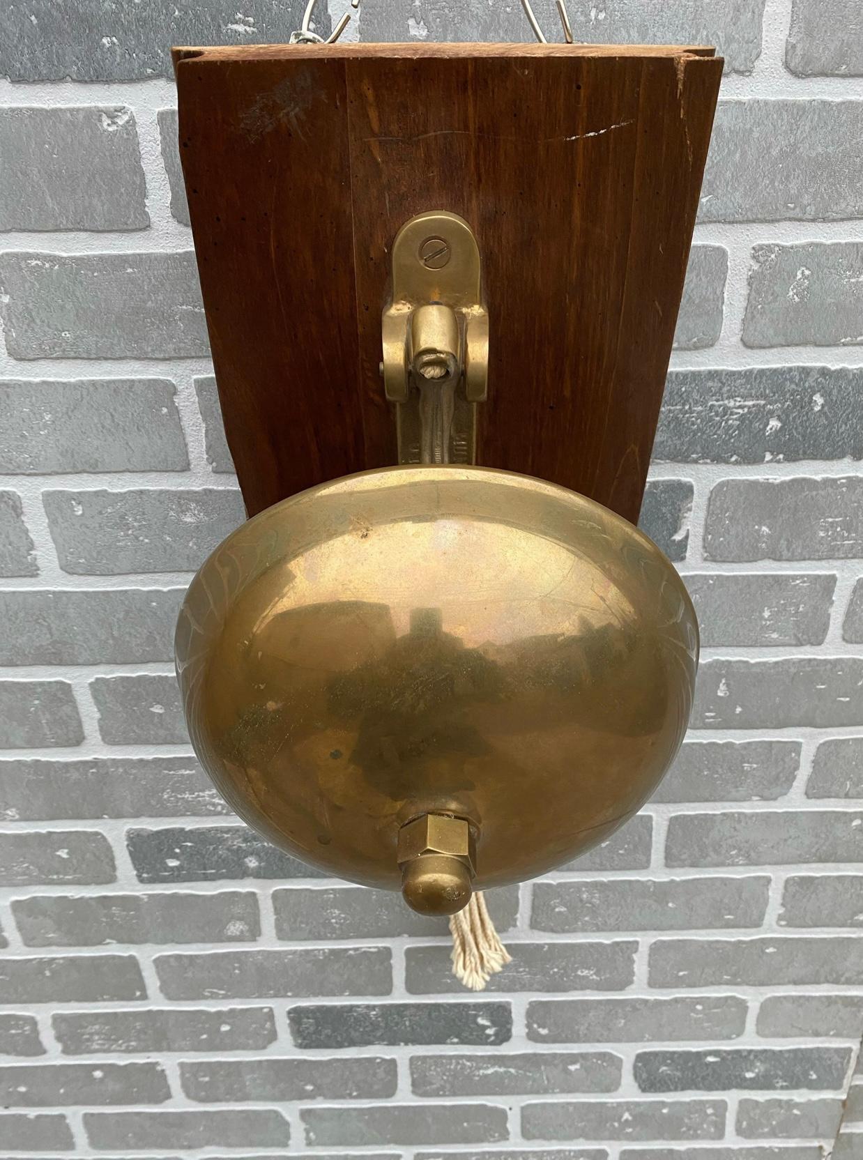 American Vintage Brass Ringside Boxing Ring Bell on Wood Plaque