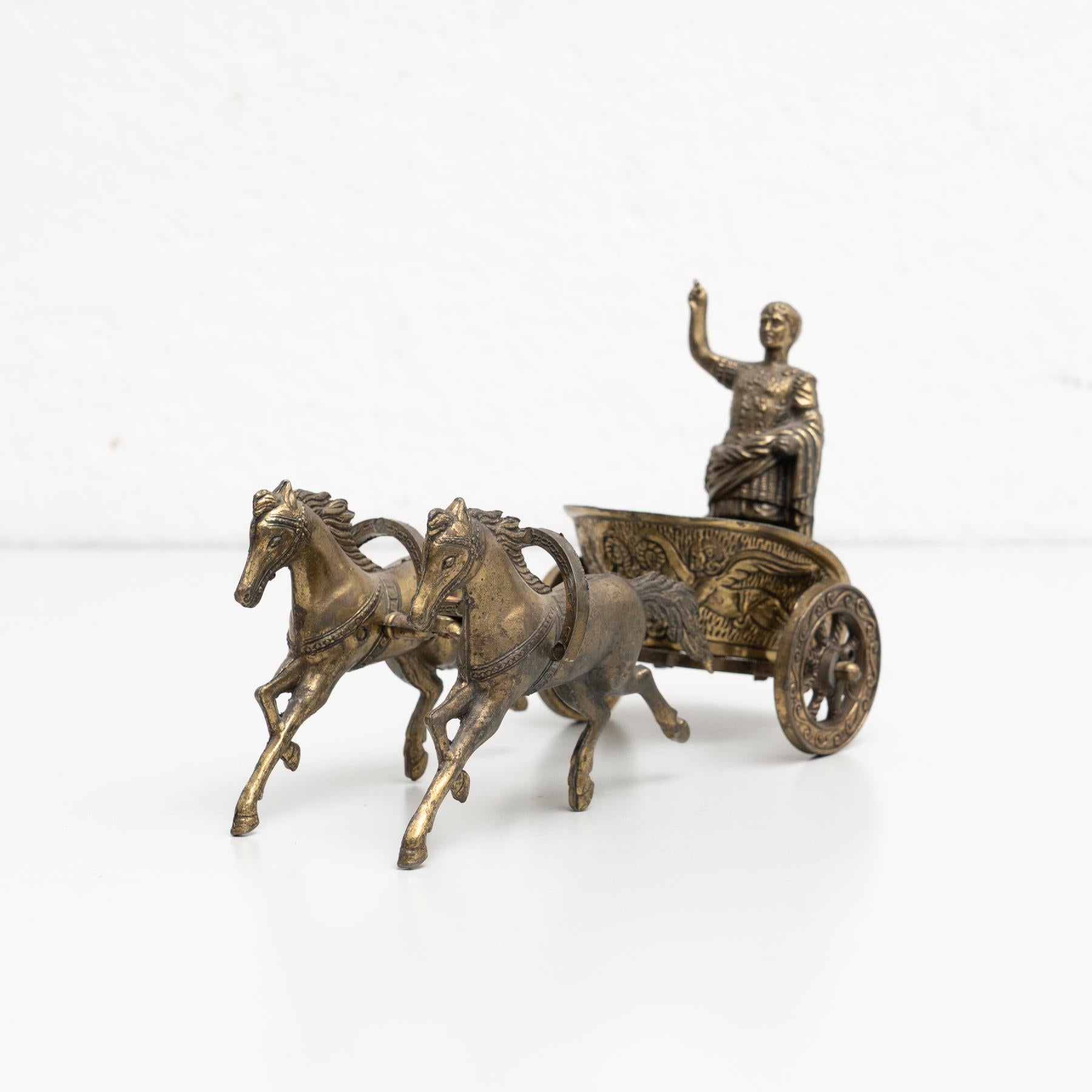 Vintage Brass Roman Chariot Figure circa 1950 For Sale 1