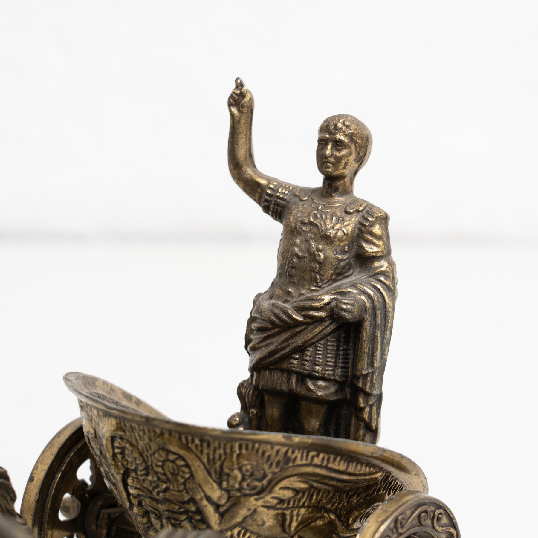 Vintage Brass Roman Chariot Figure circa 1950 For Sale 2