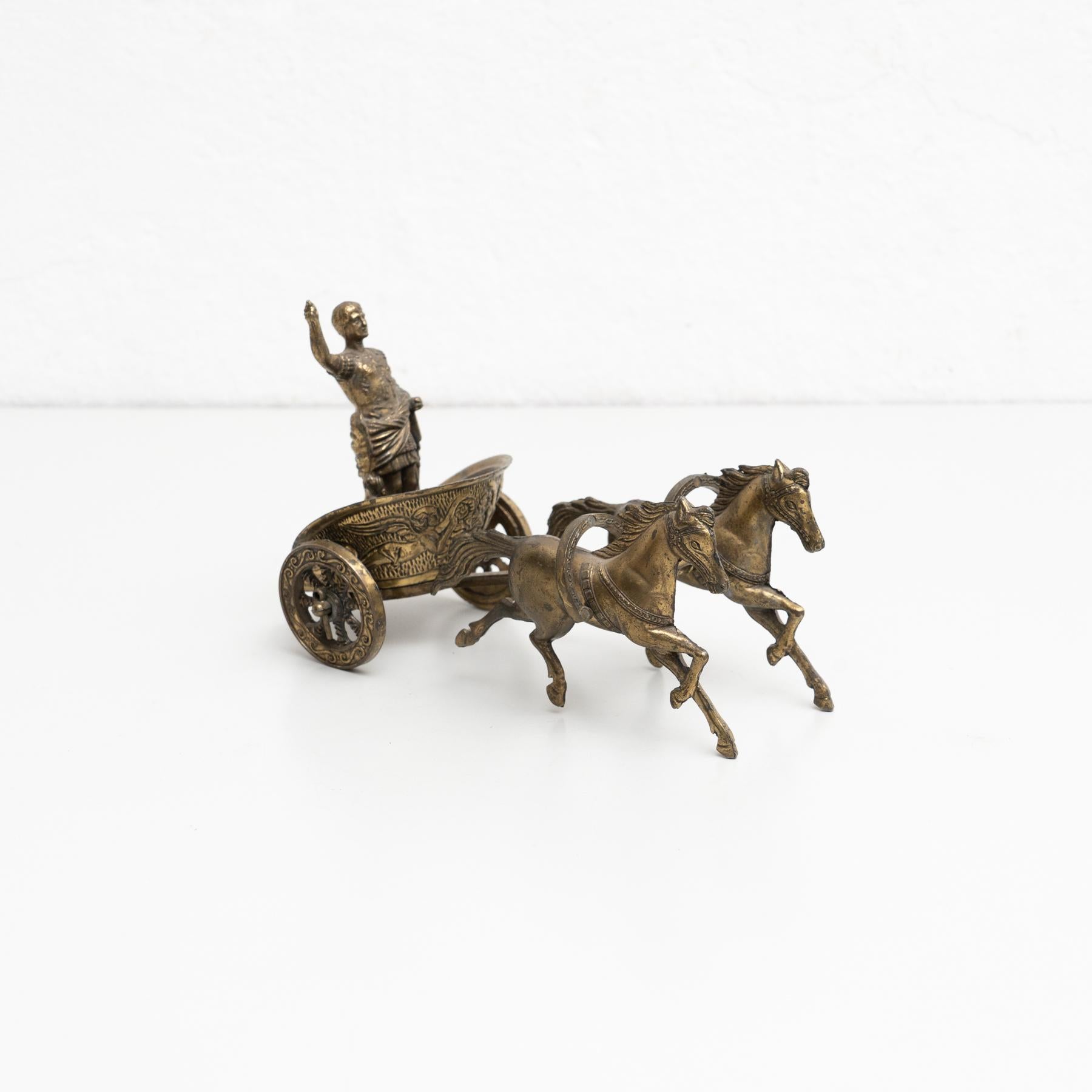Römische Chariot-Figur aus Messing, um 1950 (Spanisch) im Angebot