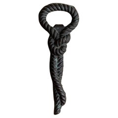 Vintage Brass Rope and Knot Shape Bottle Opener, Italy, 1960s