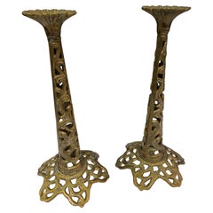 Vintage Brass Sabbath Candlesticks