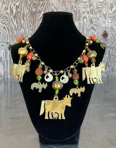 Vintage Brass Sacred Bull Necklace