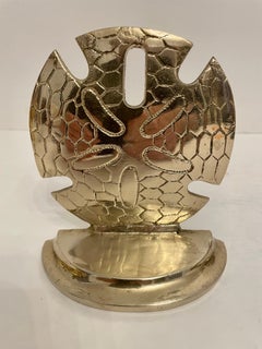 Vintage Brass Sand Dollar Seashell Bookends